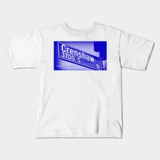 Crenshaw Boulevard (Blue), Los Angeles, California by Mistah Wilson Kids T-Shirt